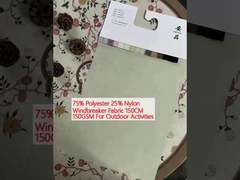 75% poliestere 25% nylon Windbreaker tessuto 150CM 150GSM Per attività all'aperto